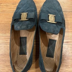 Women’s Salvatore Ferragamo Quilted Teal Flats, 6.5